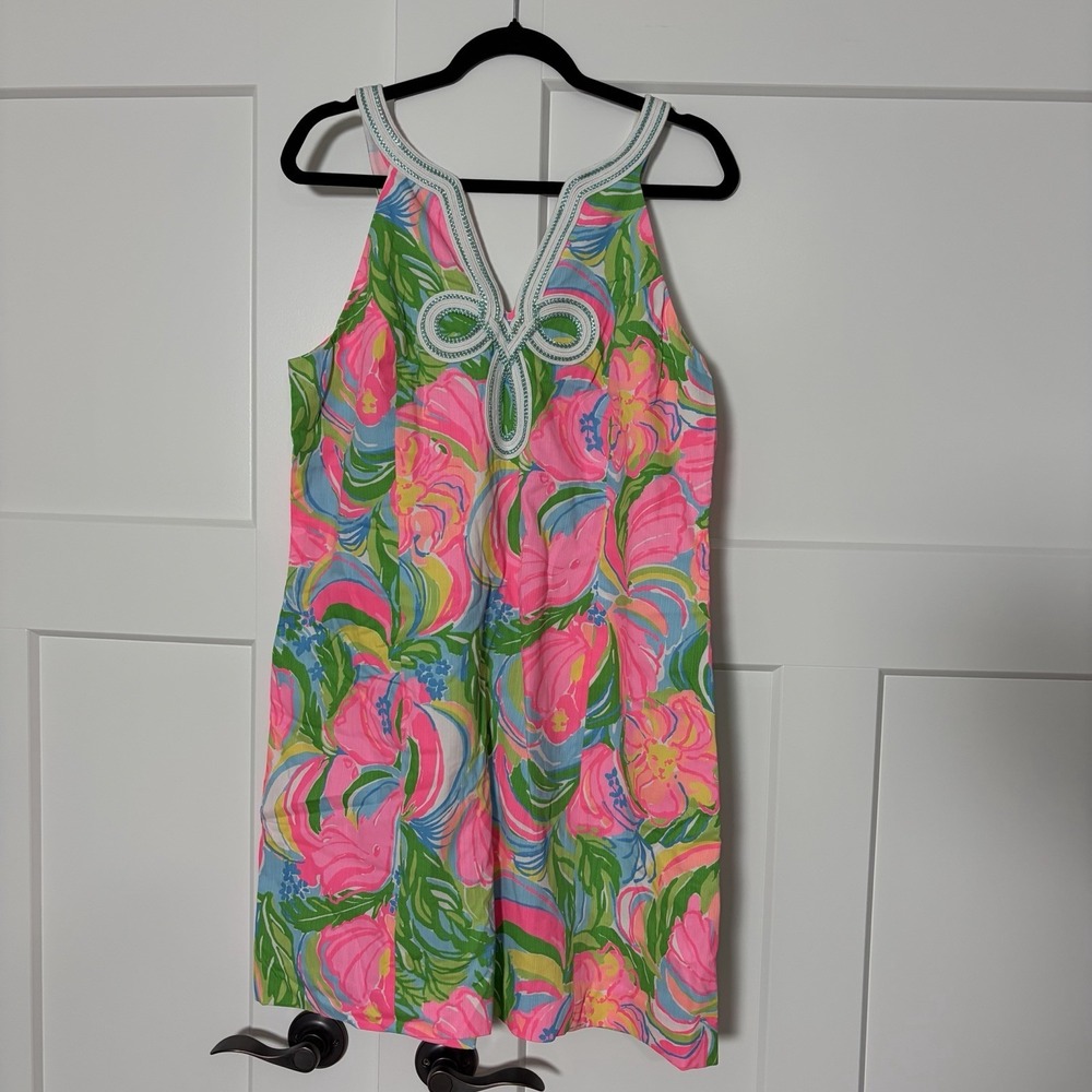 New Lilly Pulitzer Tessa Shift Dress So A Peeling Size 16 Tropical Floral